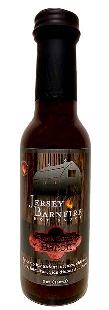 Jersey Barnfire - Wholesale Hot sauce - Black Garlic Bacon Hot Sauce, 5oz