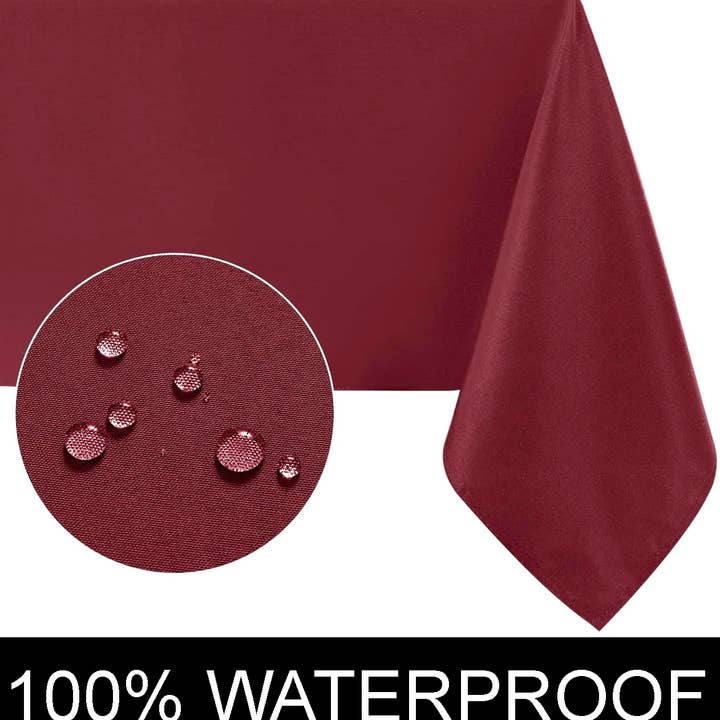home mart goods - Wholesale Tablecloth - Burgundy PEVA Vinyl Tablecloth With Flannel Back Table Cover2