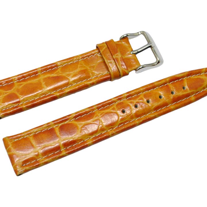 20mm gold. G. croco aviator leather watch strap for wholesale by BRACELETS MONTRE ACH