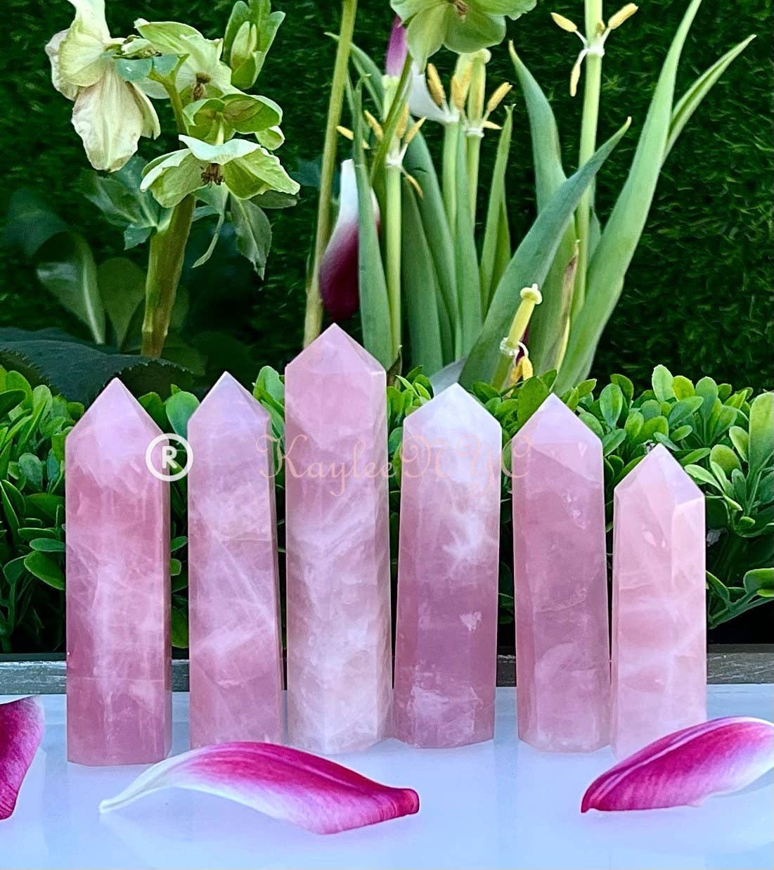 KayleeNYC – wholesale Spiritual stone/crystal – Wholesale Lot 1 lb Natural Rose Quartz Tower Obelisk Point W2