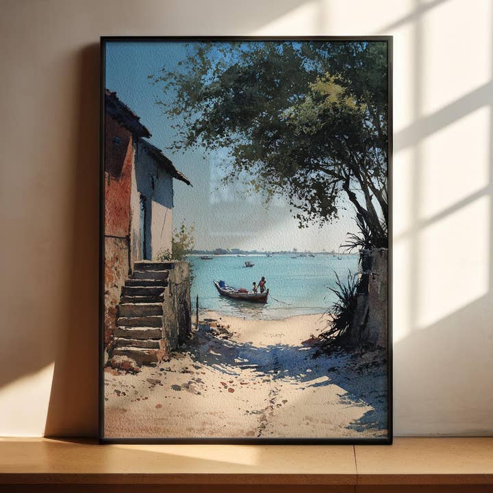 Vilankulos, Mosambik – Aquarellkunst-Druck für den Großhandel von Premium Travel Art