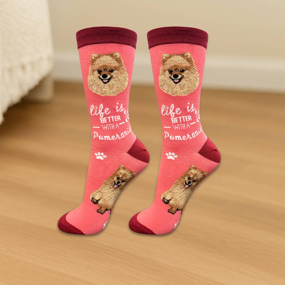 E&S Pets - Wholesale Socks - Unisex - Pomeranian Dog Socks - Fun  Novelty Crew Socks - Unisex2