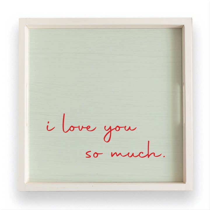 Plateau Carré Je T'aime Tellement pour la vente par Rustic Marlin