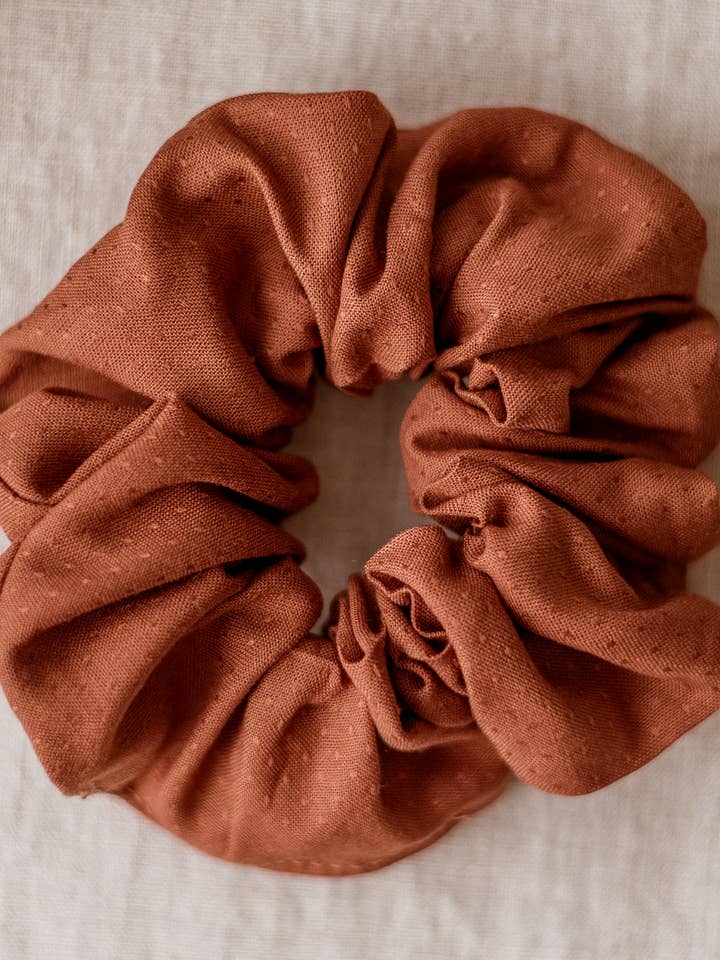 Wide Scrunchie / Terracotta for wholesale by Evelina Apparel