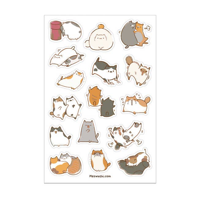 Mochi Cats Durchsichtiges Aufkleberblatt für den Großhandel von Meowashi Studio