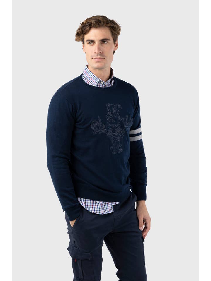 williot - Venta al por mayor Jersey de punto - Hombre - Jersey Mr Williot Londres Bordado Marino