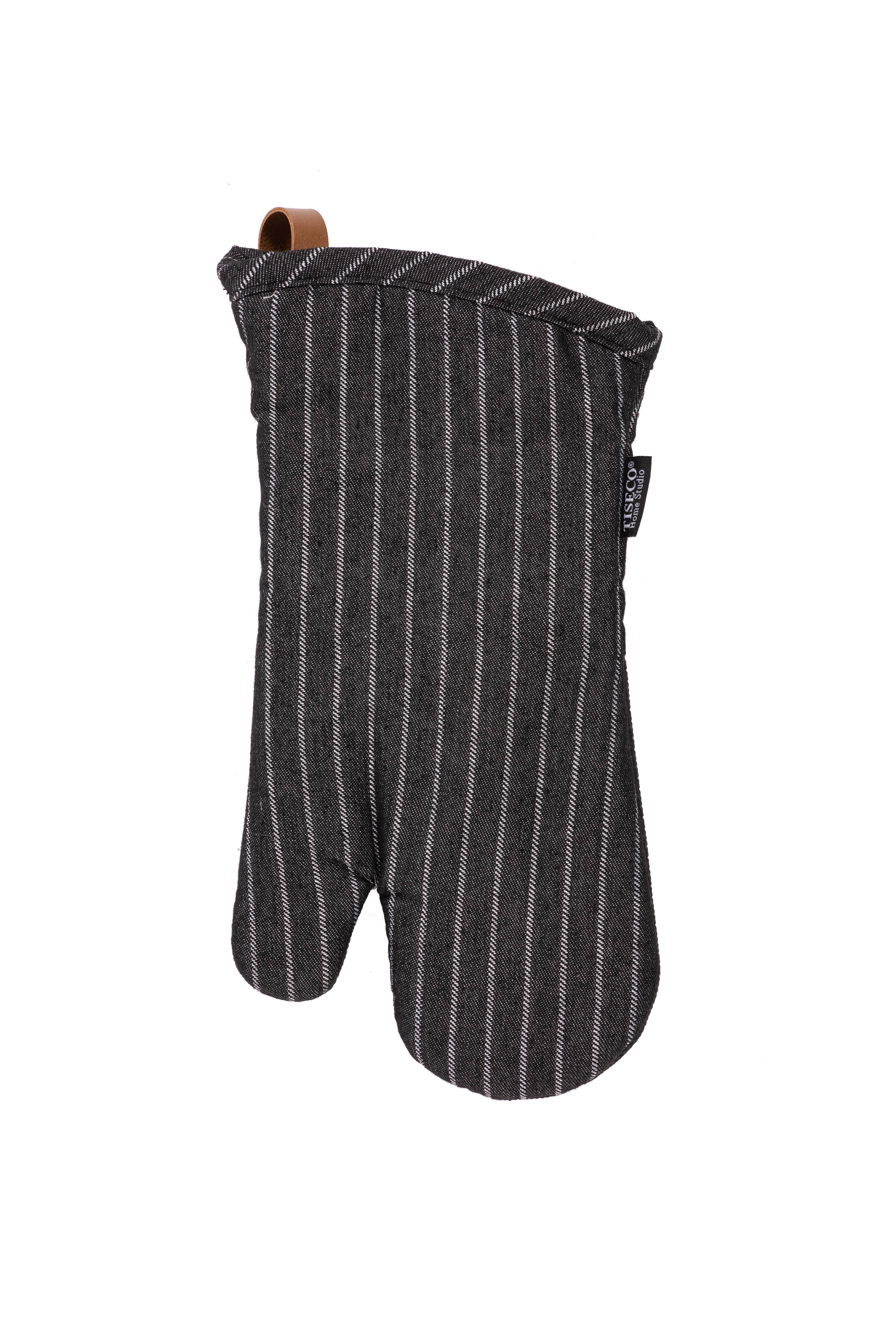 Tiseco - Wholesale Oven Mitt/Pot Holder - Oven glove SHERLOCK STRIPE - SET/2 - 17x33cm, black1