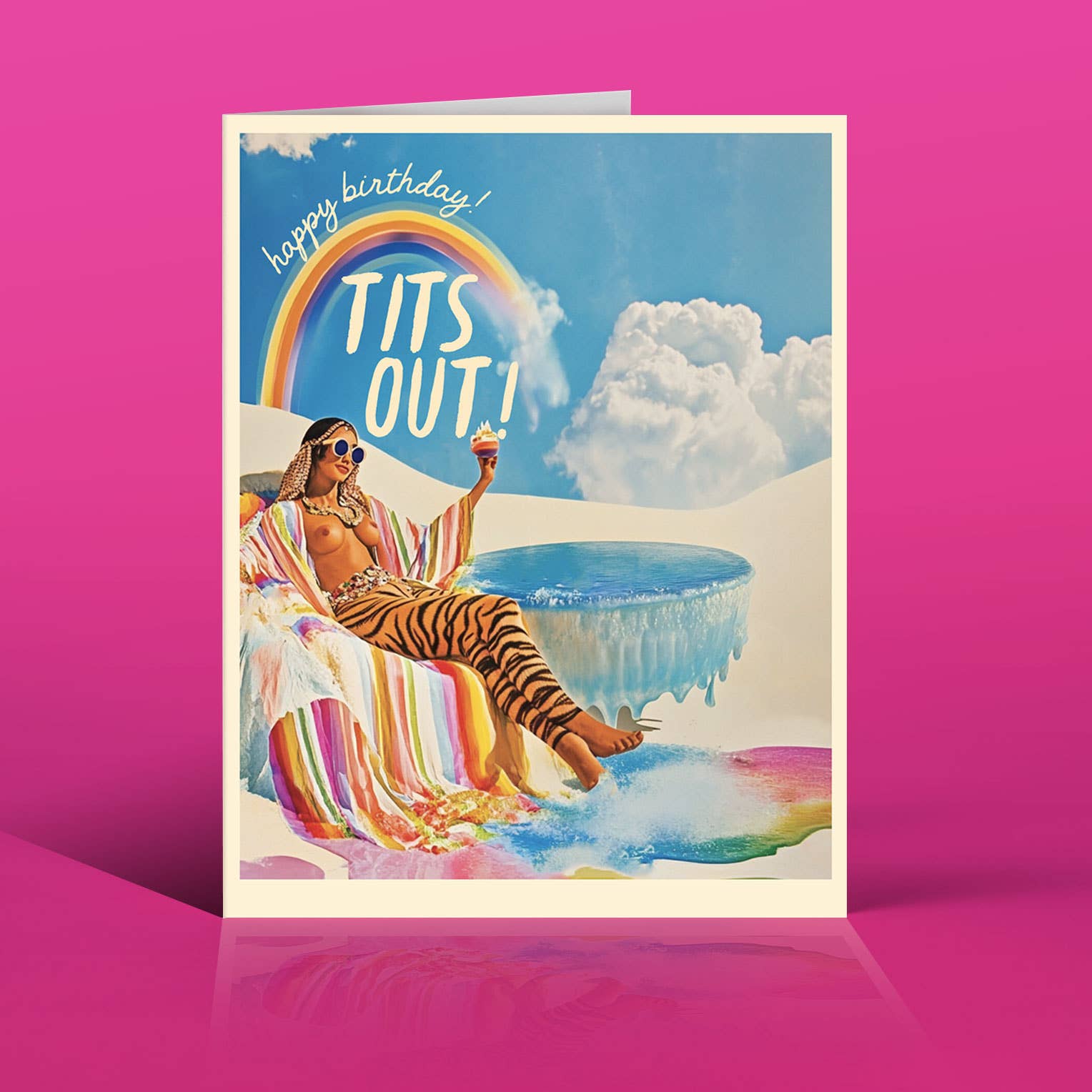 offensivedelightful - Wholesale Birthday Card - TIGER RAINBOW GIRL birthday fantasy card