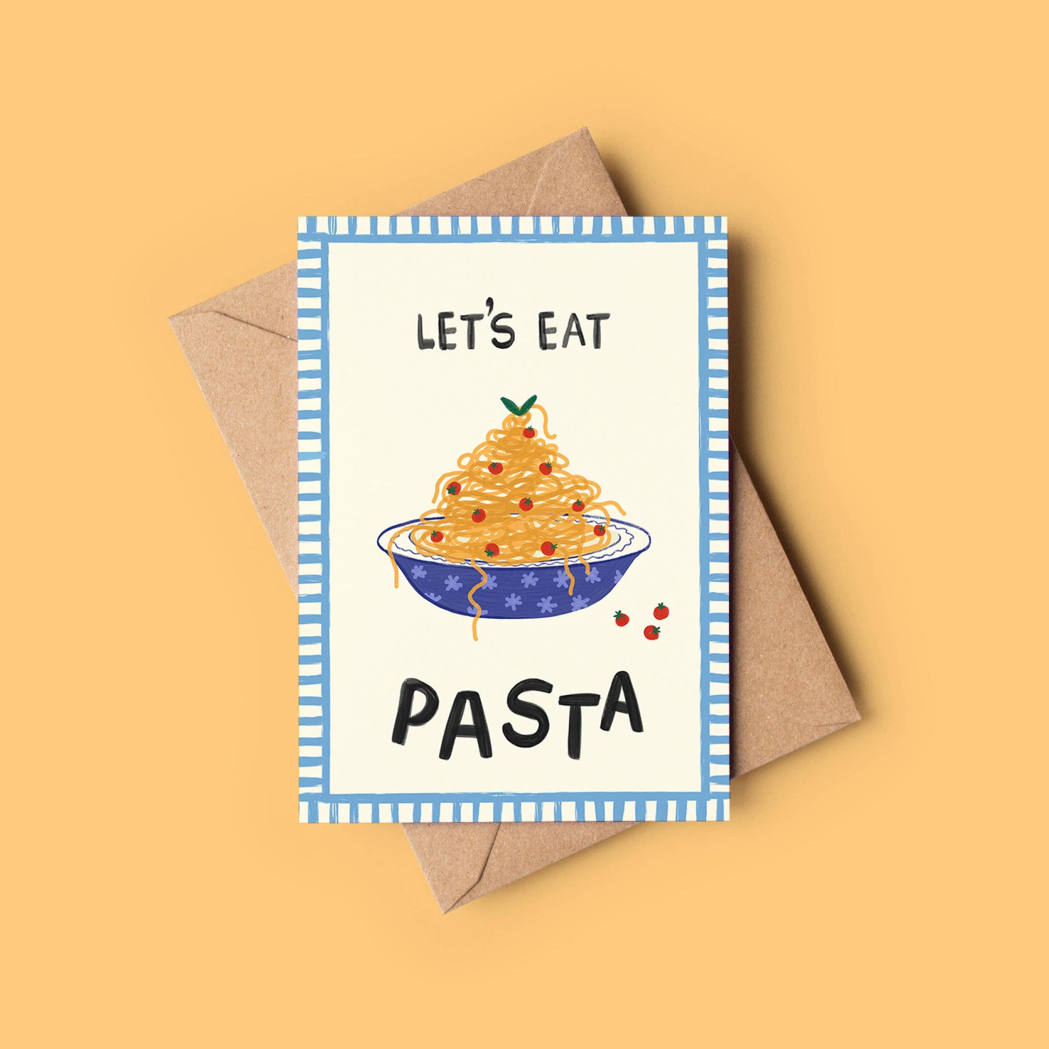 The Mundane Gift Shop – wholesale Birthday card – Let’s Eat Pasta Foodie Birthday Card