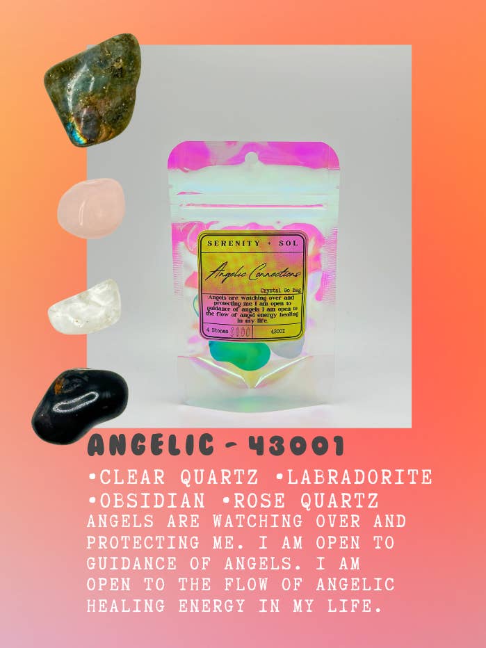 Crystal Go Bags / Angelic Connections for wholesale by Serenity + Sol