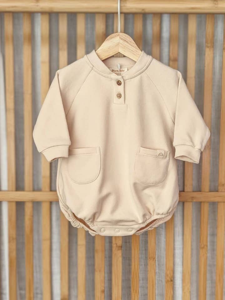 ORGANISCHE FLEECE ROMPER HAVER voor wholesale door North Baby