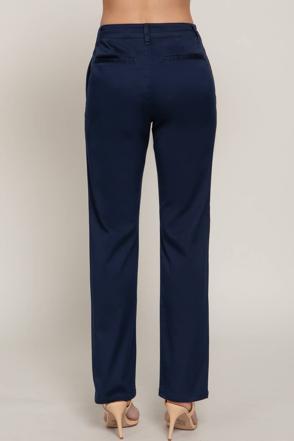 Active Basic | Active USA - Vendita all'ingrosso Pantalone - Donna - Pantaloni lunghi dritti in twill elasticizzato1