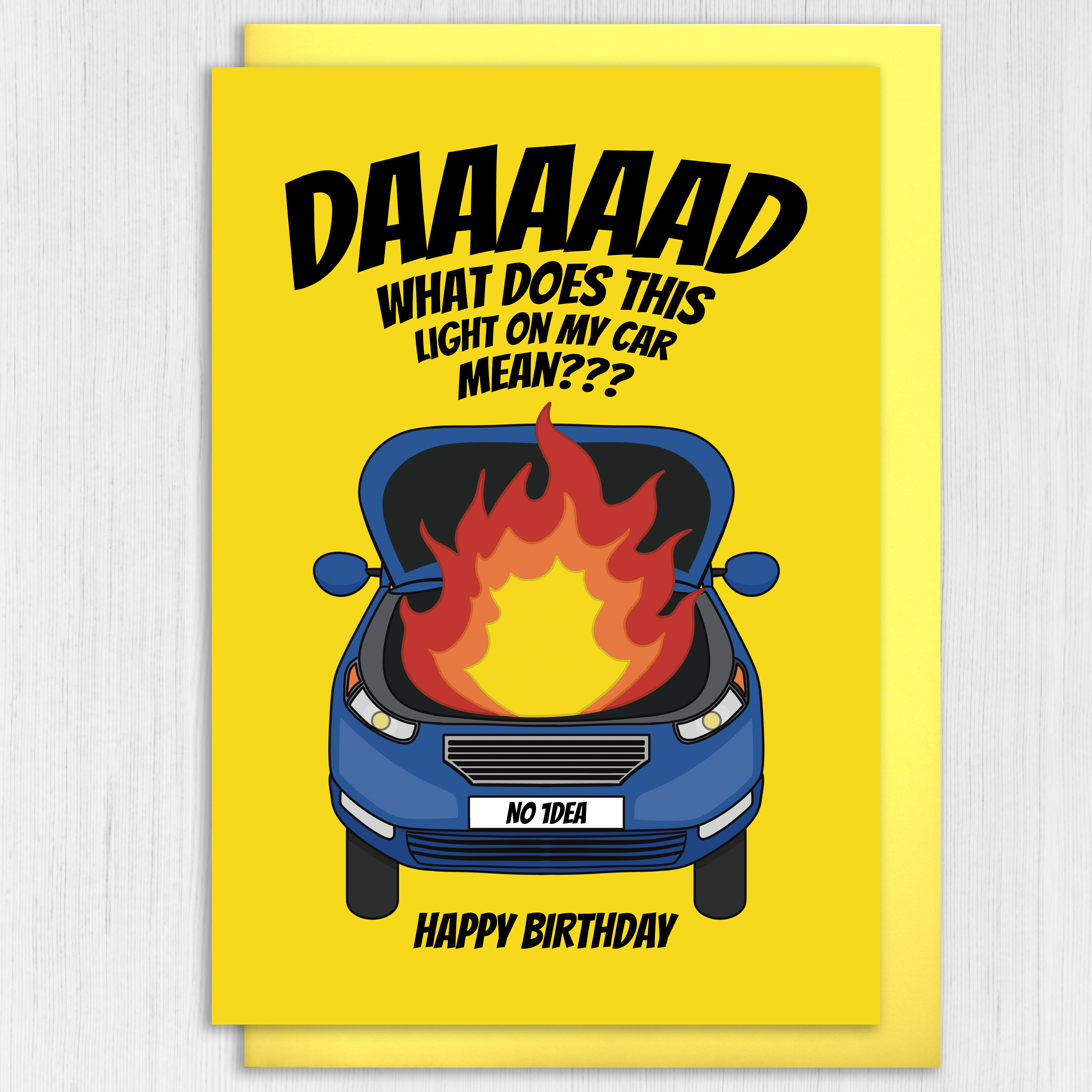 Prints With Personality - Wholesale Birthday Card - Funny Dad birthday card: What does this light on my car mean4
