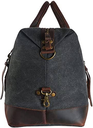 Tuzech Leather – Saco de viagem - Unissexo por atacado – Saco de Viagem TUZECH Oversized em Tela e Pele Genuína Duffel de Ombro para Fim de Semana e Noite2