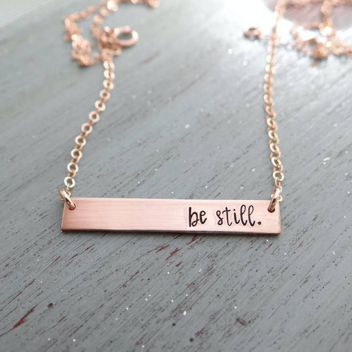 Be Still Bar Necklace for wholesale by Words By Heart