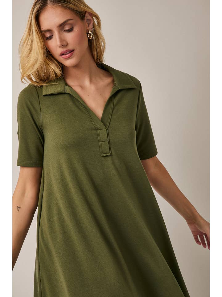 GILLI - Wholesale Dress - Women's - HALF SLEEVE POLO MINI DRESS7