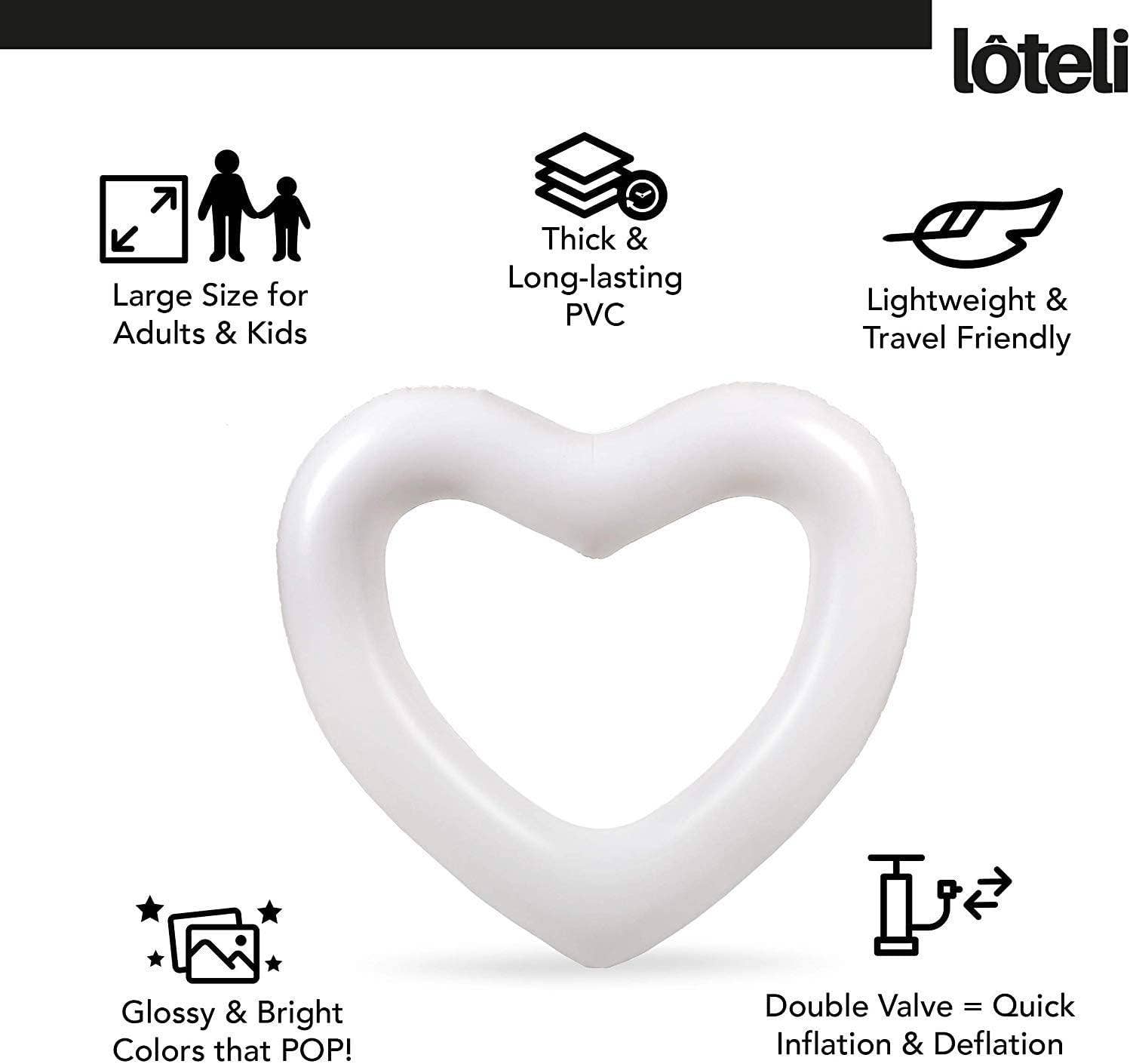 Garden Guru Lawn & Garden Tools - Wholesale Inflatables - LOTELI Heart Shaped Pool Float White2