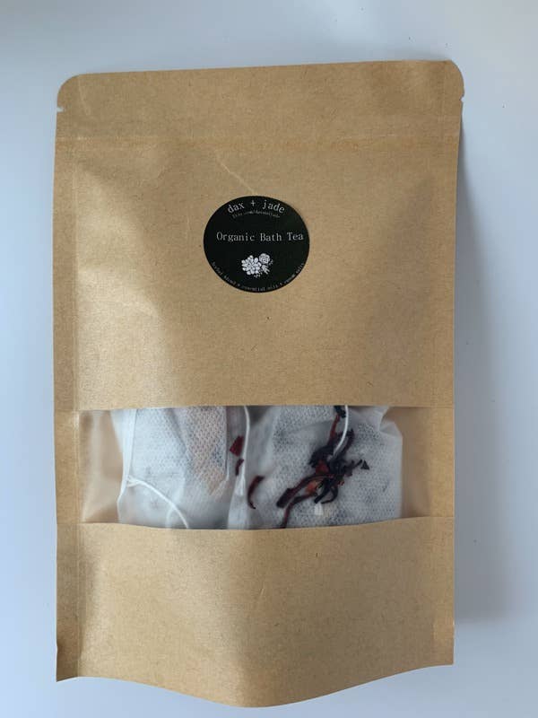 Hibiscus Rose Botanical Bath Tea Pouch for wholesale by dax + jade