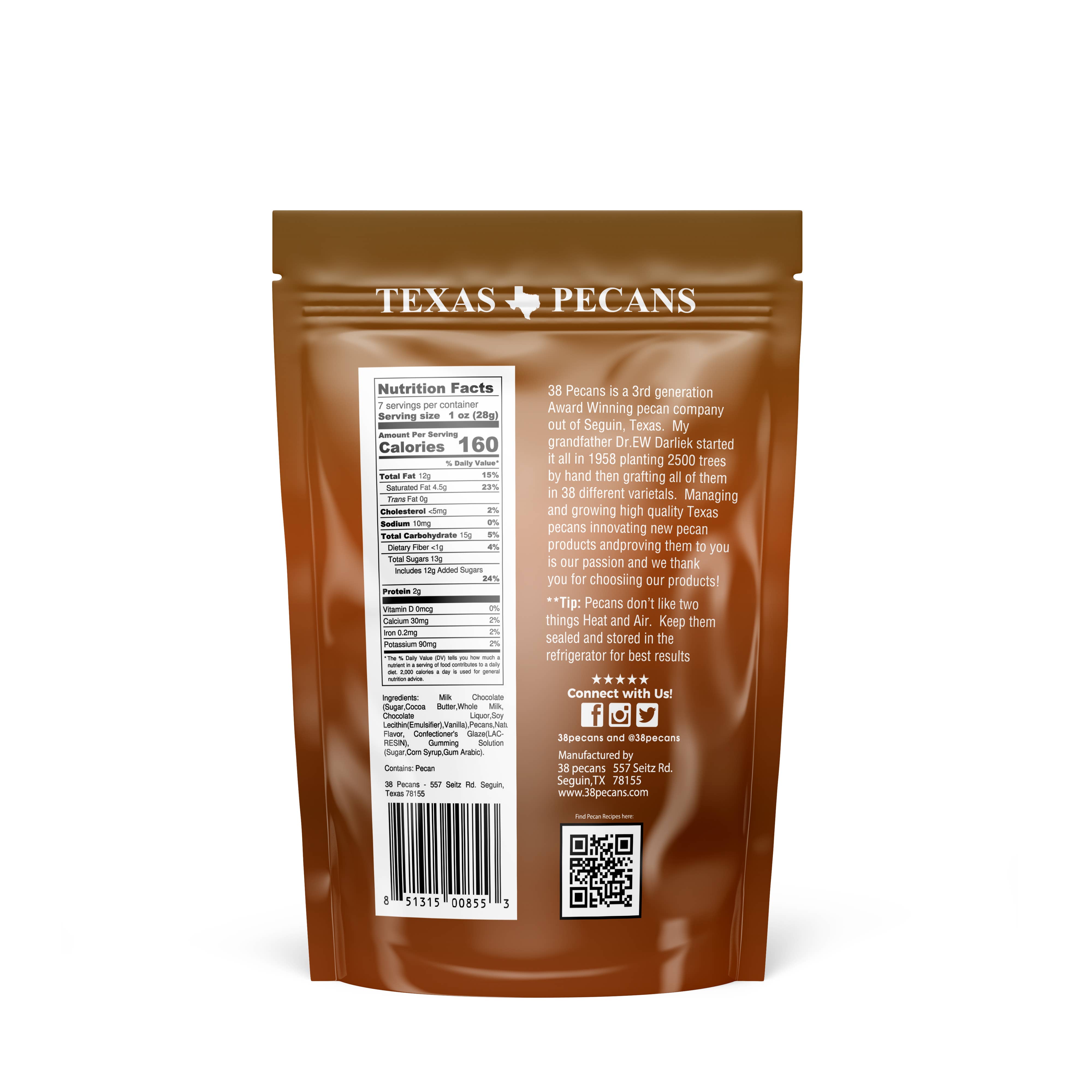 38 Pecans - Vendita all'ingrosso Dolci ricoperti di cioccolato - Cioccolato al latte1