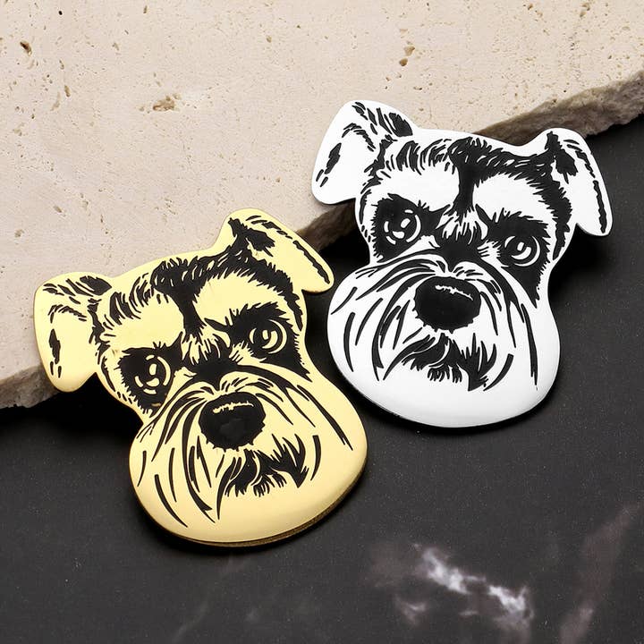 Stainless Steel Schnauzer Dog Face Pin Brooch and other Purchase Wholesale schwarzer krauser. Free Returns & Net 60 Terms on Faire trending on Faire.
