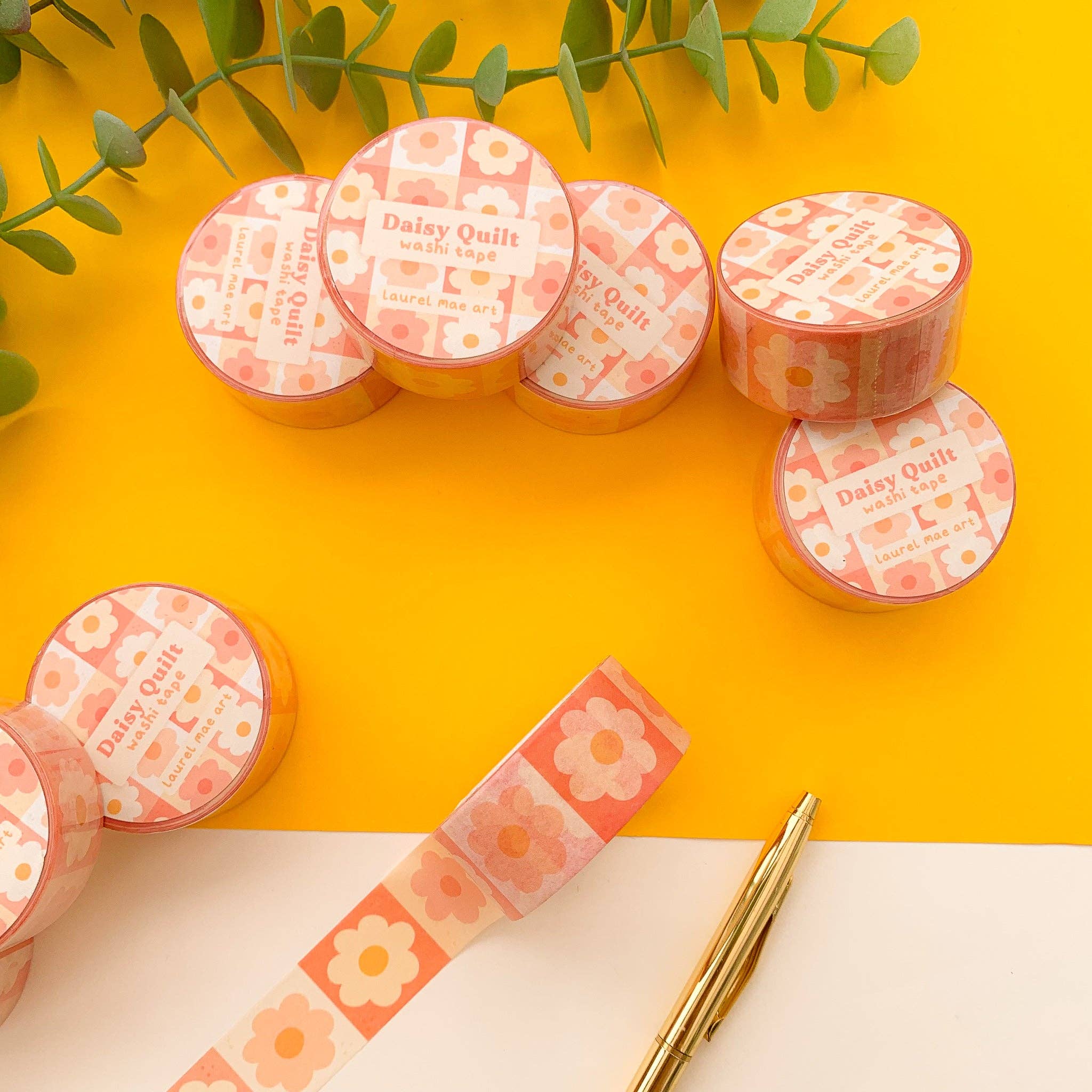 Laurel Mae Art - Venta al por mayor Cinta washi - Cinta adhesiva gruesa Pink Daisy6