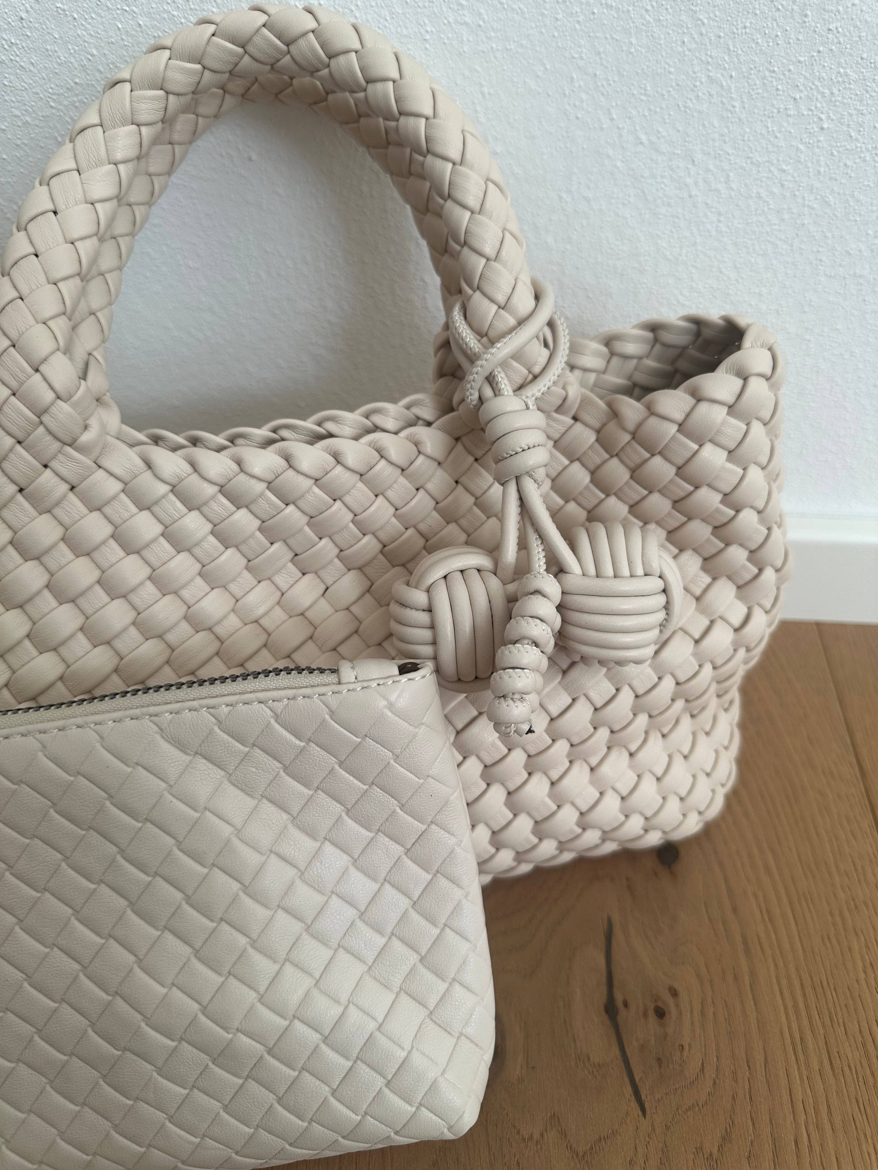 Zhade – Mala com alça superior – Mulher por atacado – Mala de mão em pele vegan entrançada5