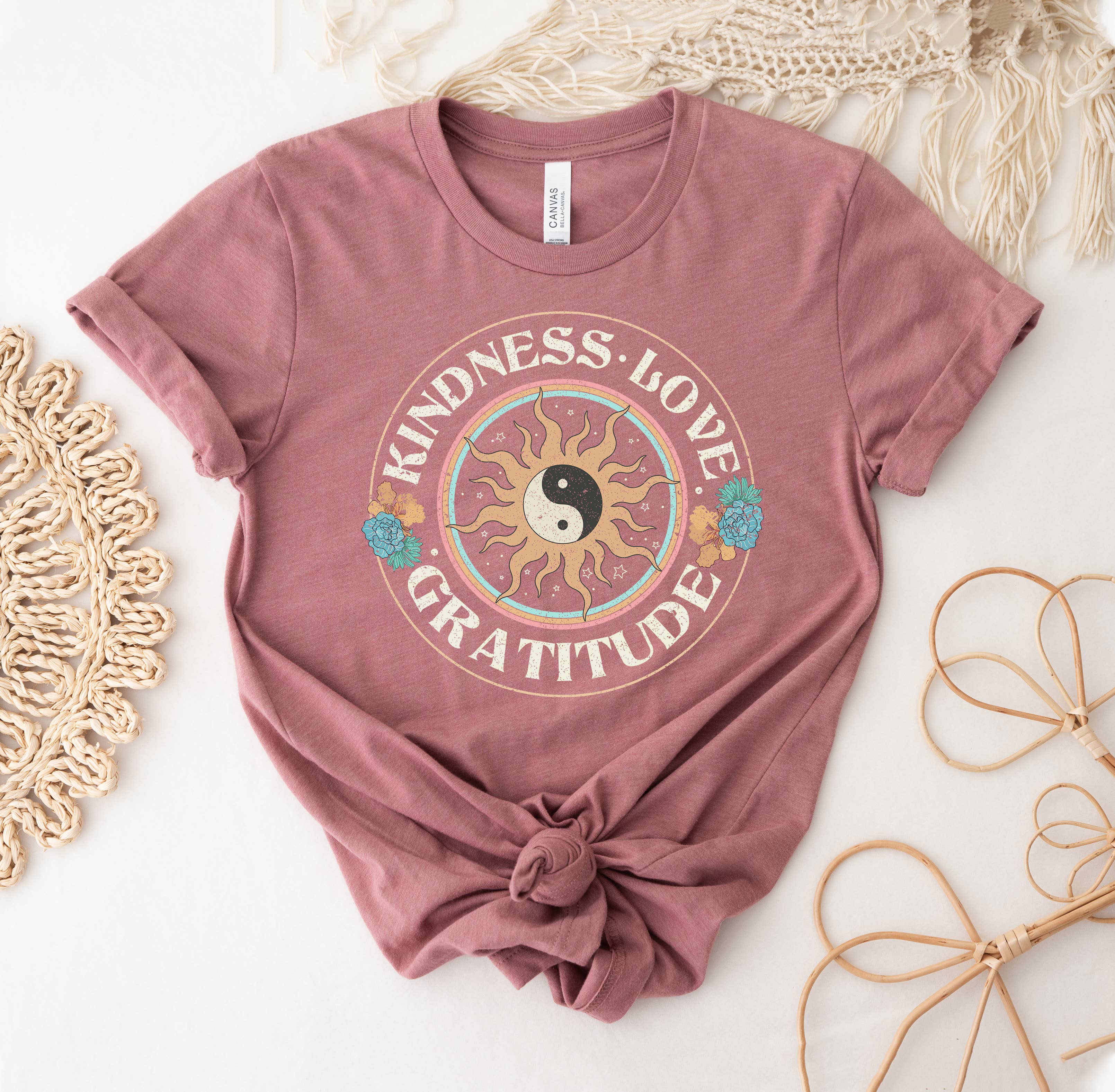 VibeClothing - Wholesale Screen Printed T-Shirt - Women's - Kindness Love Gratitude T-shirt0