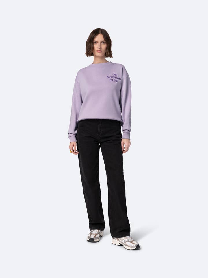 Do Nothing Club Sweater - Light Purple for wholesale on Faire