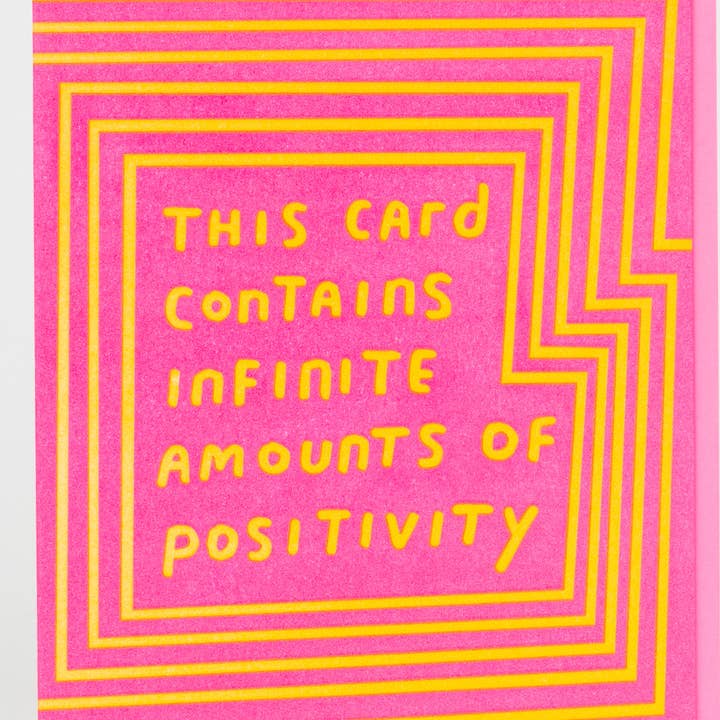 Egg Press Manufacturing - Wholesale Encouragement Card - Infinite Positivity Letterpress Greeting Card by Ashkahn1