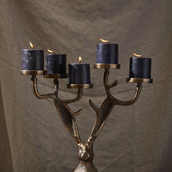 Elan Bazaar - Wholesale Candle Holder - Antique Gold Metal Bunny Rabbit Candle Holder Table Display 1