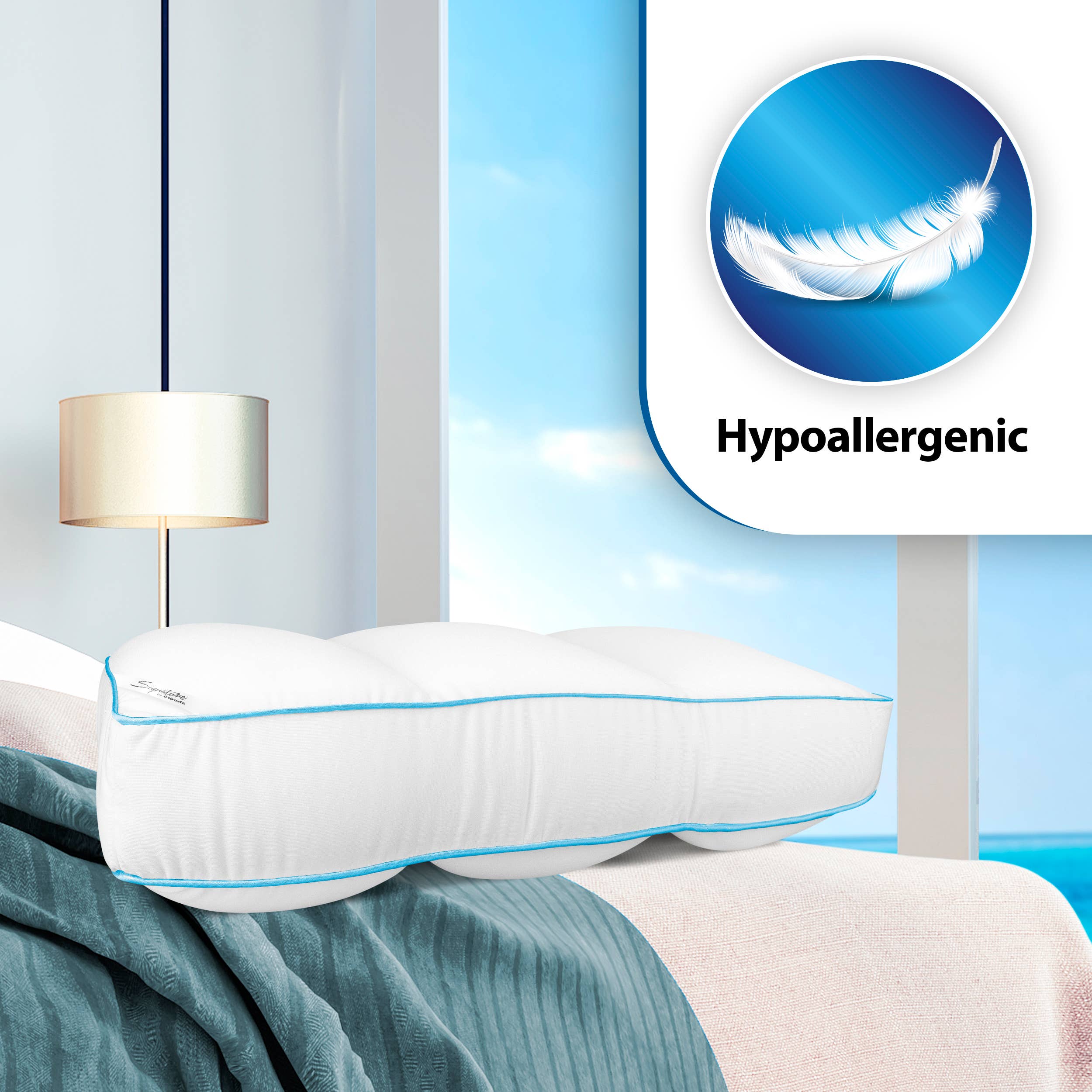 Cloudz - Wholesale Bedding Pillow - Cloudz Signature Premium Hypoallergenic Bed Pillow - White6