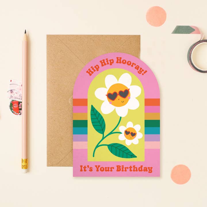 Flower Power Birthday Card for wholesale by Mifkins
