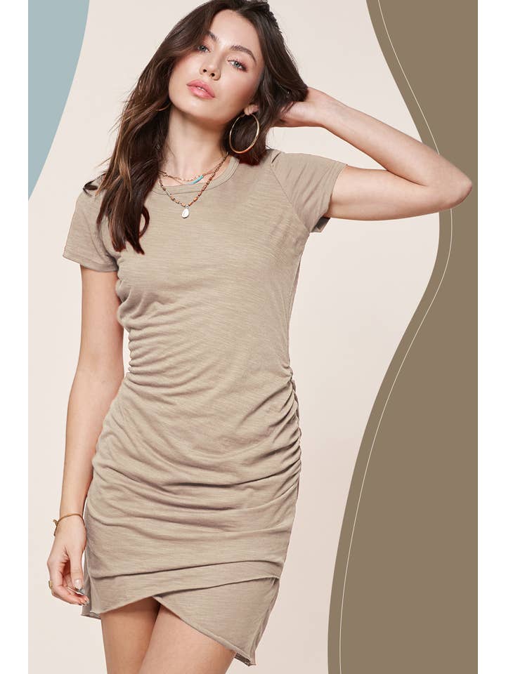 La Miel - Vendita all'ingrosso Vestito - Donna - MLD5010-Mini Abito Leggero A Maniche Corte Con Dettagli Increspati20