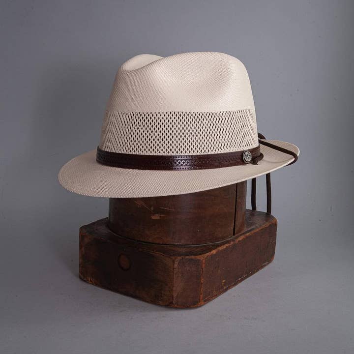 American Hat Makers - Wholesale Straw Hat - Unisex - Fedora Straw Trilby Hat - Style Tuscany