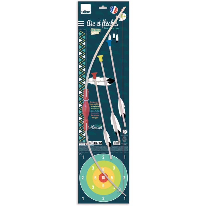 Hippychick - Wholesale Sporting Game - Kids & Baby - Vilac Large Bow and 3 Arrows – Kids Archery Play Set1