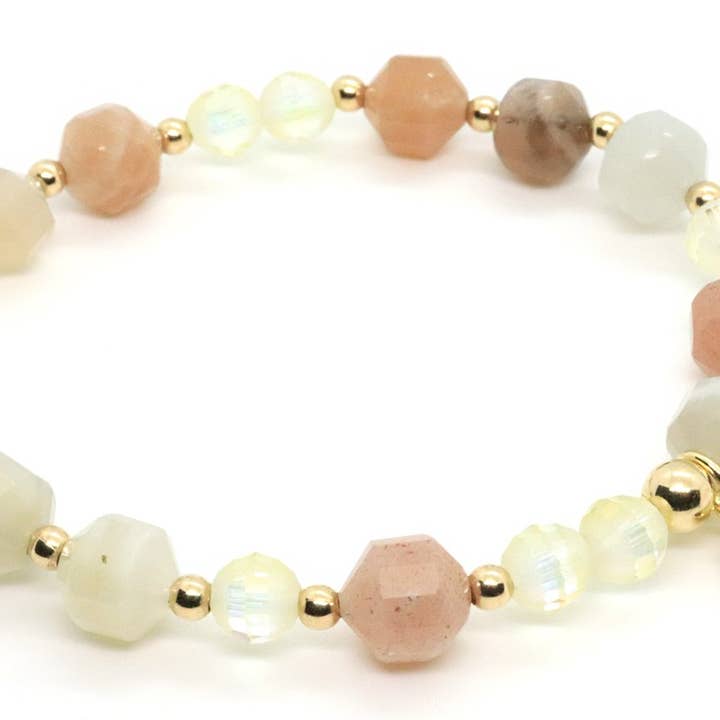 High-quality Moonstone Gemstone Prism Bracelet for wholesale by Jessica Santander