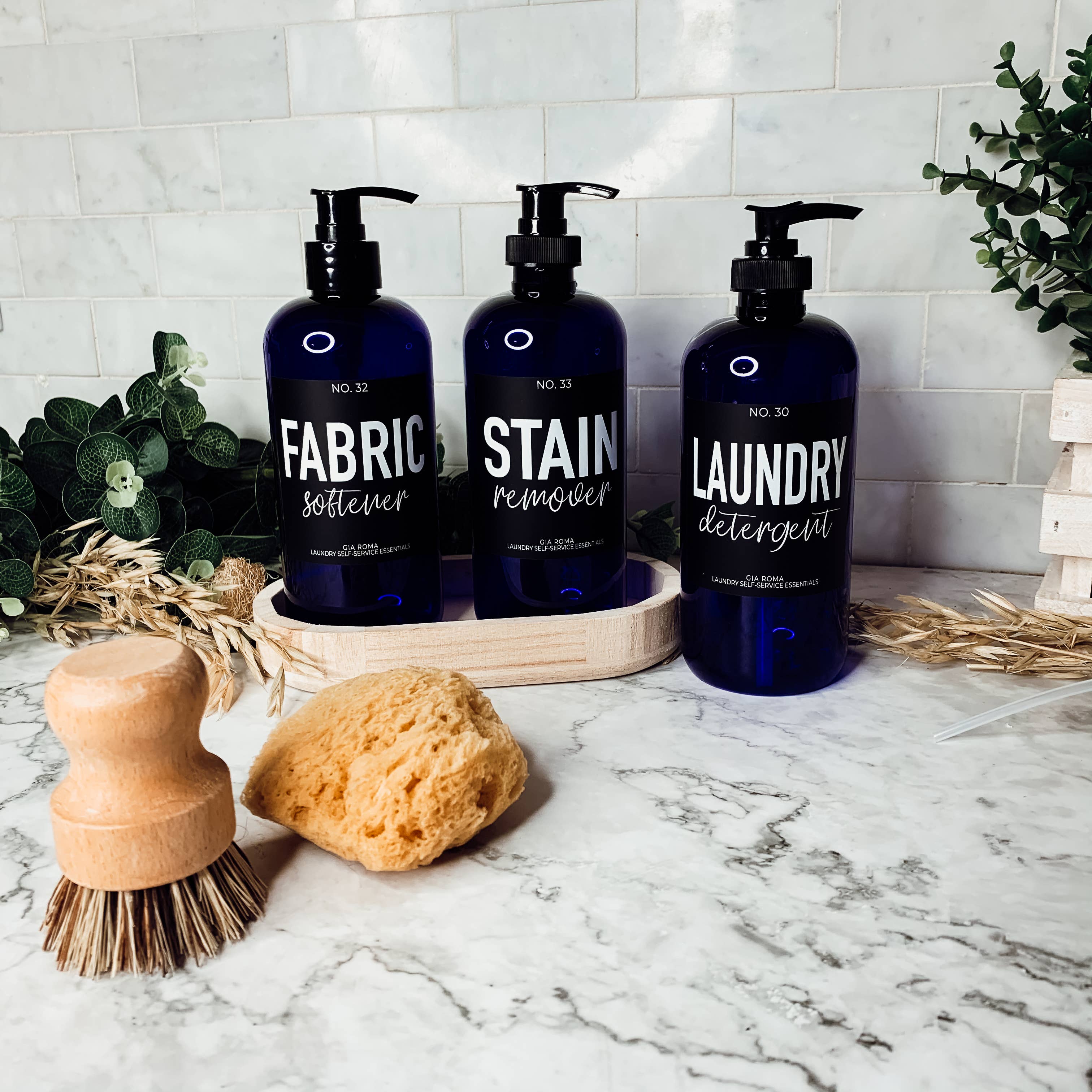 Gia Roma – wholesale Soap dispenser – Refillable Soap Dispensers for Home, 16oz Glass Blue Bottles9