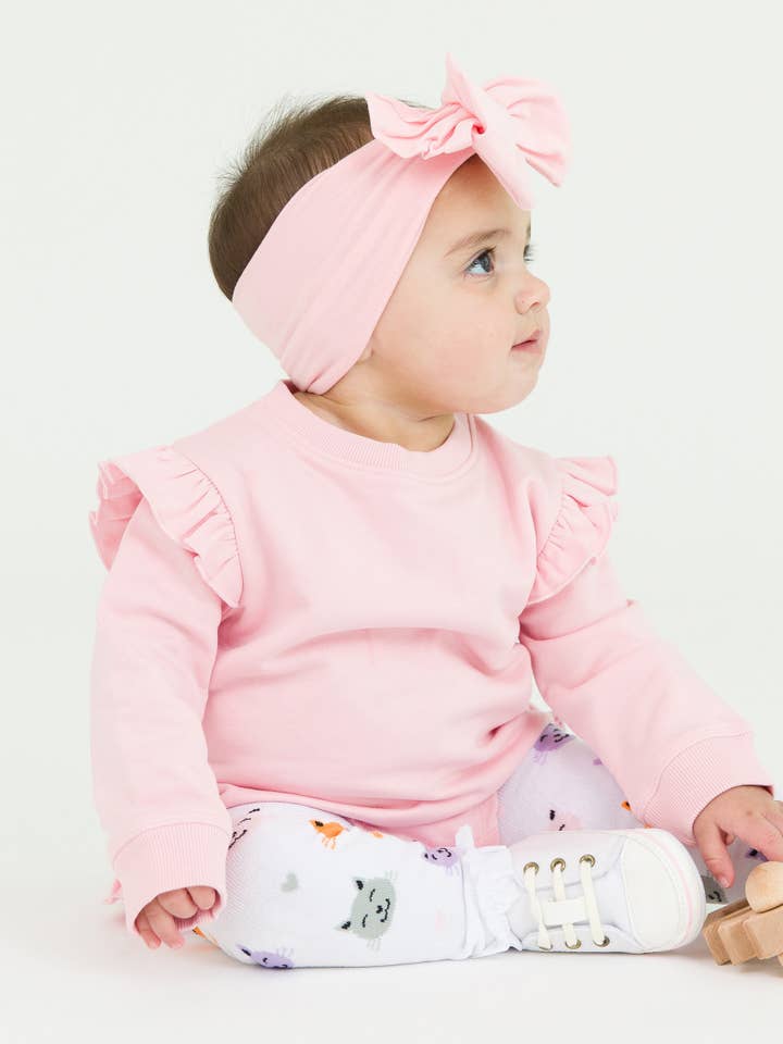Baby Girls Pink Sweatshirt Bubble Romper
for wholesale on Faire2