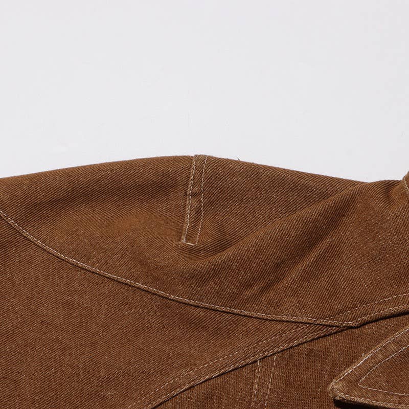 Cor como imagens Conjunto Retrô Desgastado Feminino com Jaqueta Curta com Amarração e Calça Reta para venda a revendedores na Faire11