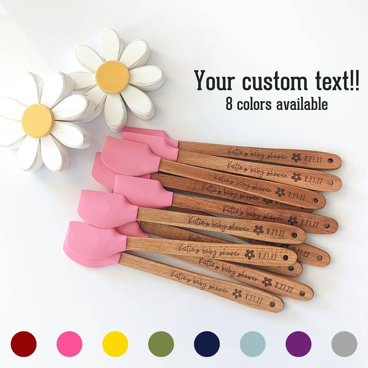 AFewSpareMoments - Wholesale Spatula/turner - Mini engraved spatulas, Baking utensils, Silicone, Wooden,