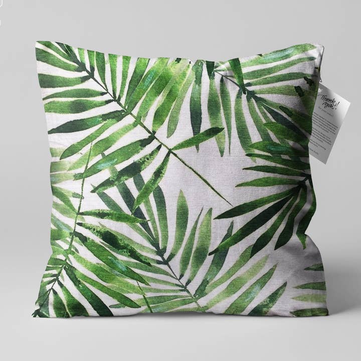 Fundas de cojín con hojas verdes tropicales de doble cara para venta al por mayor de OyzShop