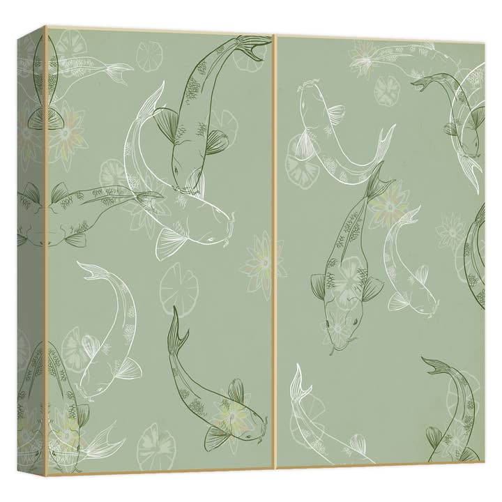 Koi Pond Fish 22'' x 22'' Canvas Wall Art for wholesale by PTM Images