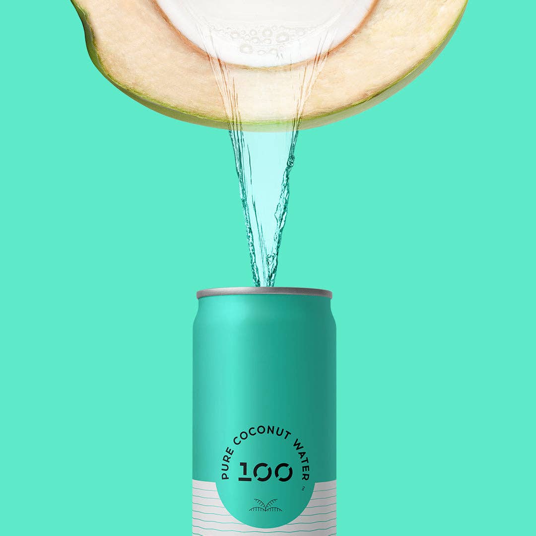 100 Coconuts - Wholesale Flavored/Infused Water (Non-Carbonated) - PURE COCONUT WATER 11oz - 12 Pack1