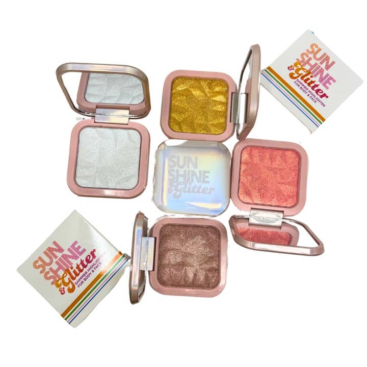 Sunshine & Glitter - Wholesale Makeup Highlighter - Sunshine & Glitter Highlighter Shimmer Compacts
