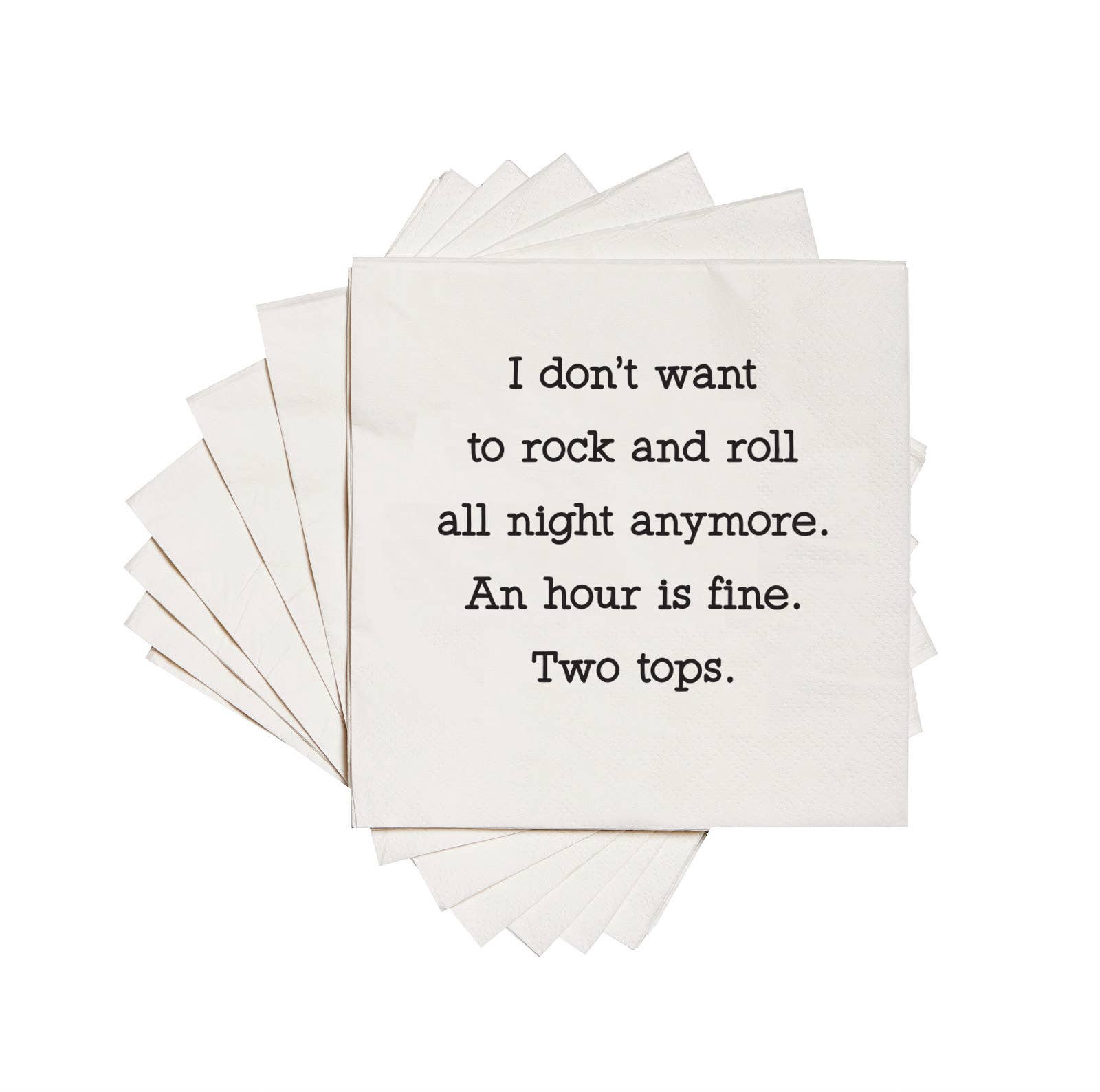 ellembee gift - Wholesale Disposable Napkin - I don't want to rock & roll all night funny Cocktail Napkins
