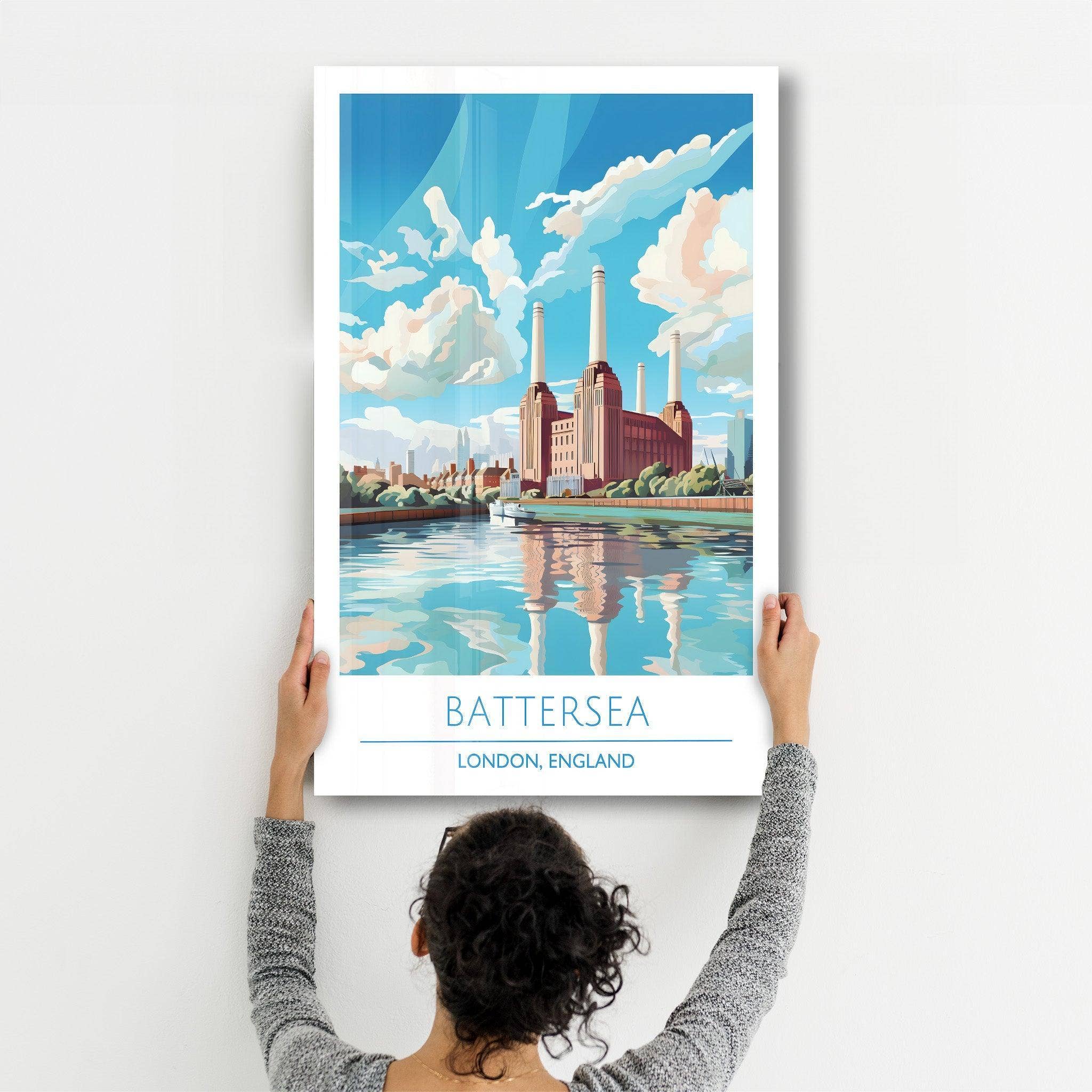 Artdesigna KG - Wholesale Art Print - Battersea-London England-Travel Posters | Glass Wall Art1