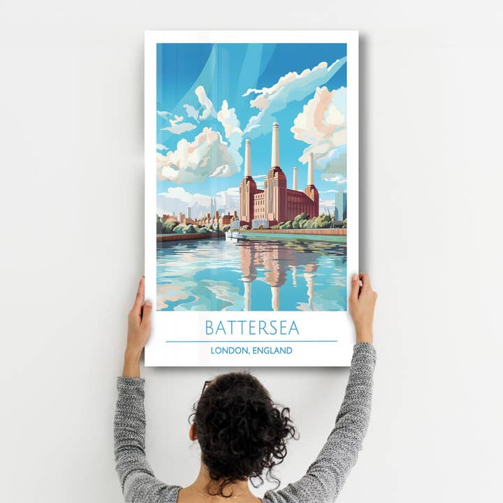 Artdesigna KG - Vente Affiche d'art - Affiches de voyage Battersea-Londres Angleterre | Art mural en verre1
