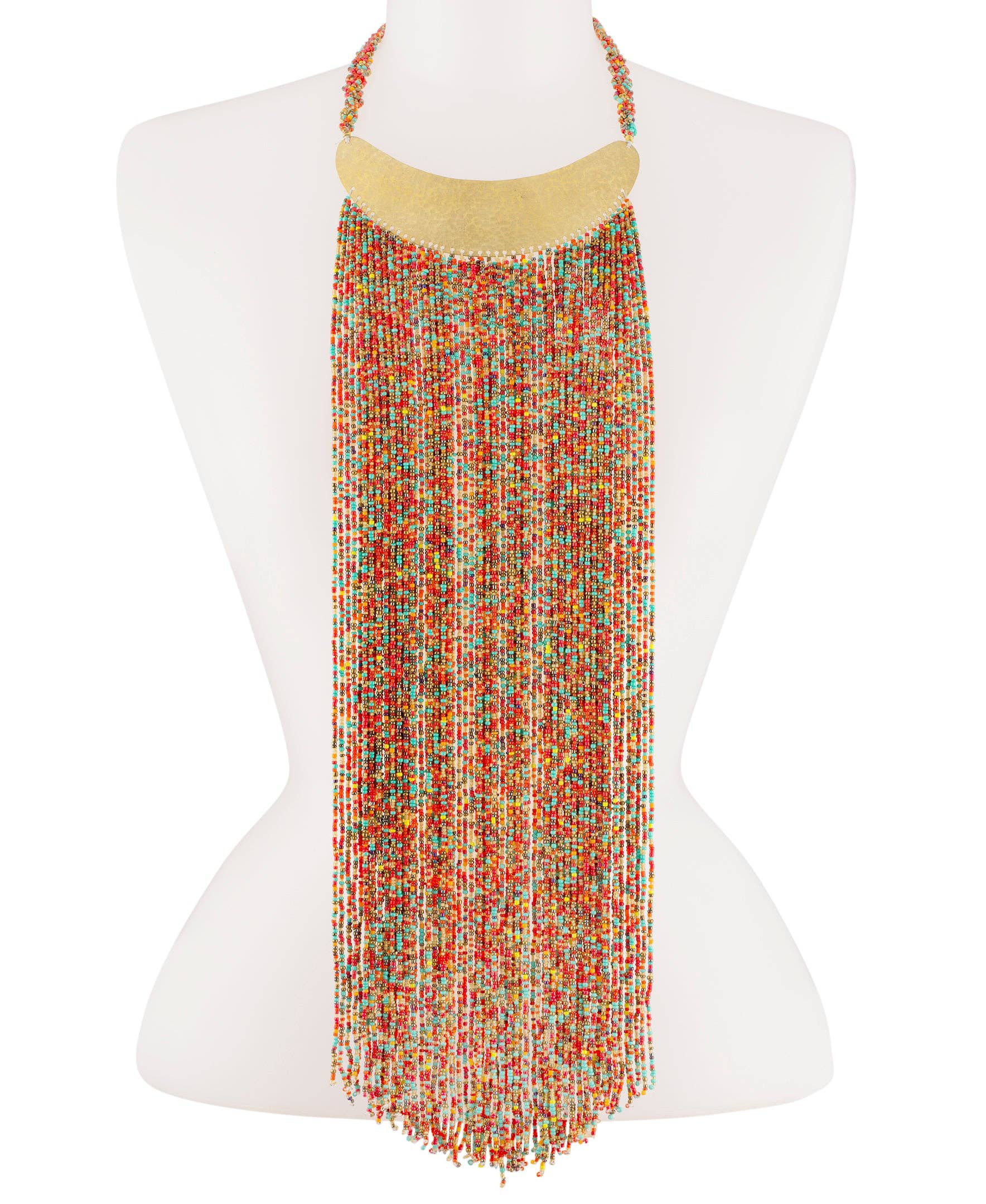 KENDI AMANI - Wholesale Beaded/Pearl Necklace - Maasai Long Beaded Statement Necklace – Handmade African Jewelry6