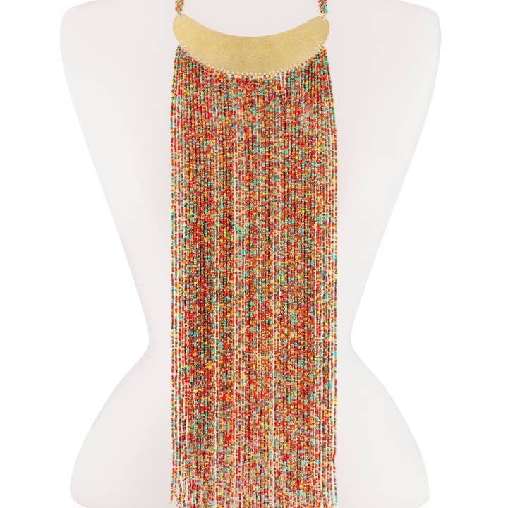 KENDI AMANI - Wholesale Beaded/Pearl Necklace - Maasai Long Beaded Statement Necklace – Handmade African Jewelry6