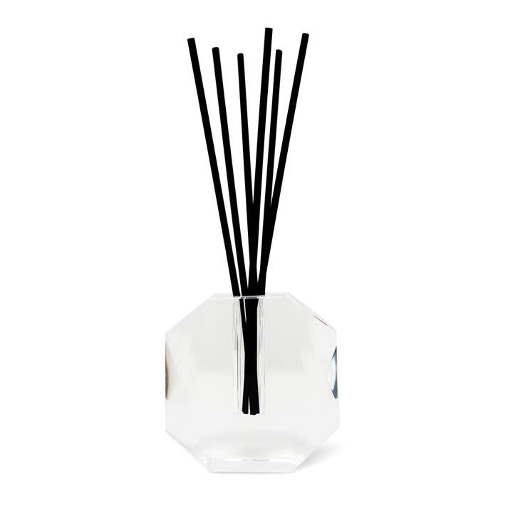 Crystal Diffuser Dimensional Design with Black Reeds for wholesale by VIVIENCE